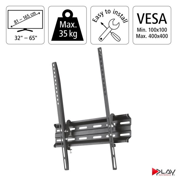 HAMA 220810 držiak TV 65" naklápací 1*, čierny