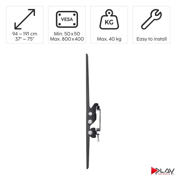 HAMA 220812 držiak TV 75" naklápací 3*, čierny