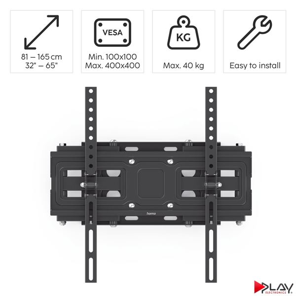 HAMA 220830 držiak TV 65" pohyblivý, dvojité ramená 1*, čierny