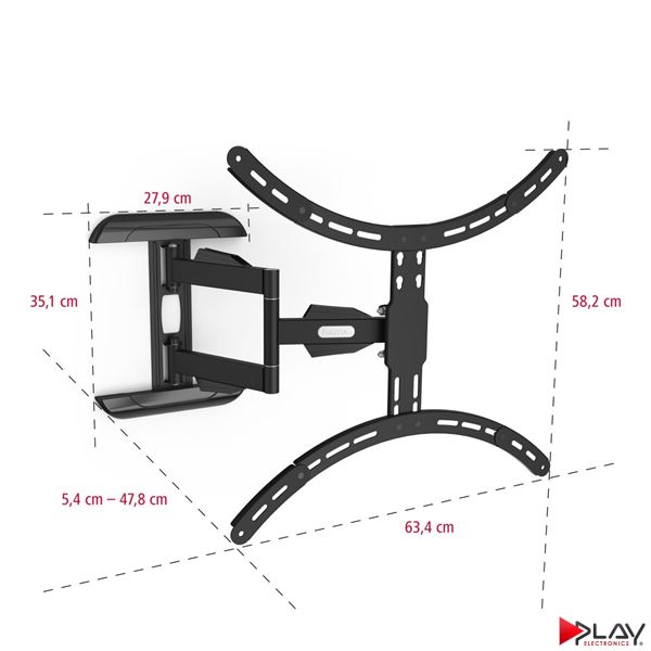 HAMA 220836 držiak TV 75" pohyblivý 3*, čierny