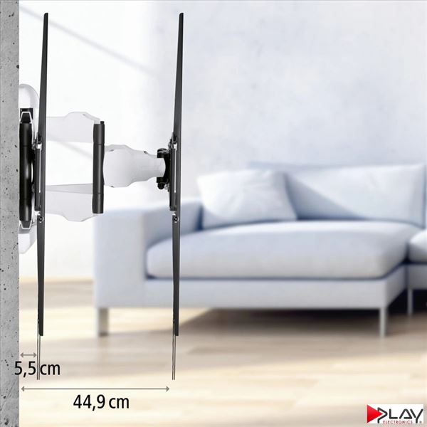 HAMA 220838 držiak TV 90" pohyblivý, dvojité ramená 5*, čierna/biela