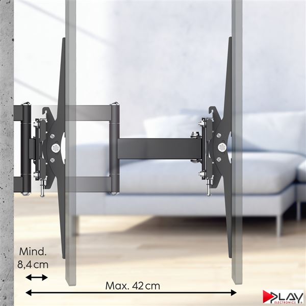 HAMA 220898 držiak TV 84" pohyblivý, dvojité ramená 1*, čierny